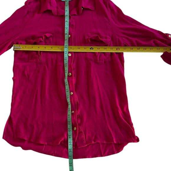 Womens Top Size Large Magenta Button Down Workwear Office Attire Outdoorsy Work - Picture 3 of 9